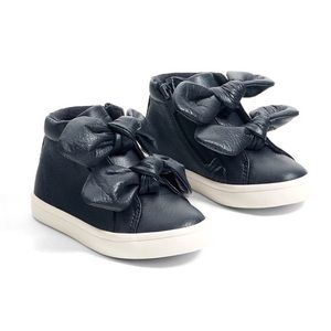 ZARA faux leather sneakers NAVY